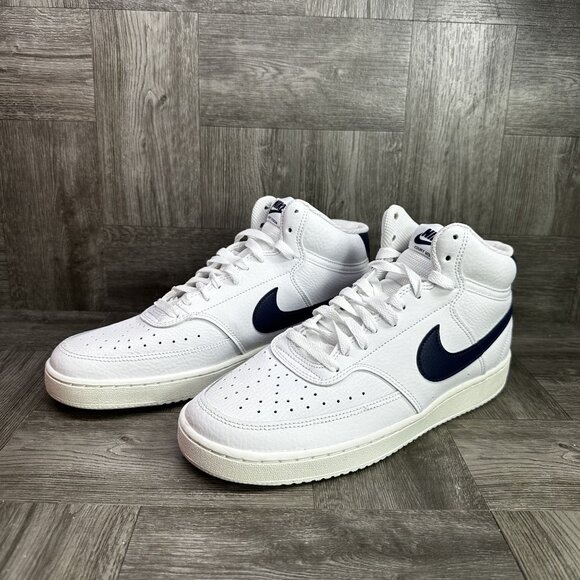 Nike Court Vision Mid Women's size 11 White Blue Hightop Shoes CD5436-109 - Picture 3 of 8